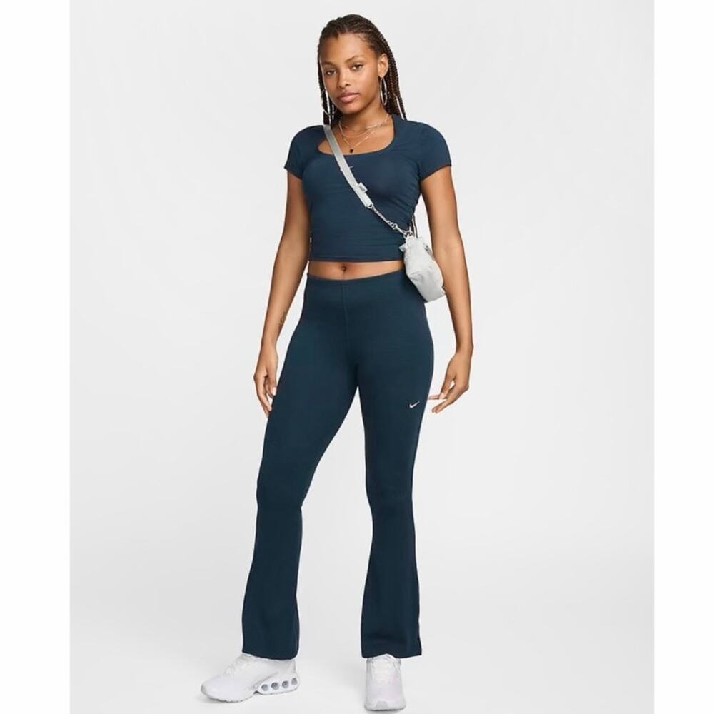 Nike | Chill Knit Tight Mini Rib Flared Leggings | L